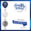 Yontree 18th Birthday Decorations - Blue & Silver Banners, Triangle
