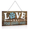 Love is a Four Patged Word Pet Paw - Placa