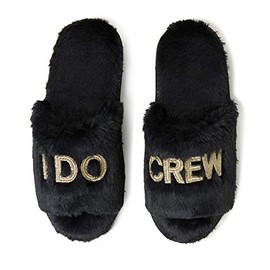 Dearfoams Women's Bride and Bridesmaid Gifts I Do Crew Slippers for Wedding and Bachelorette Party, X-Large