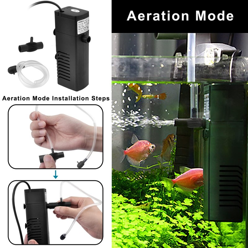 DOMICA Internal Aquarium Filter with Aeration System 100GPH 5W Power