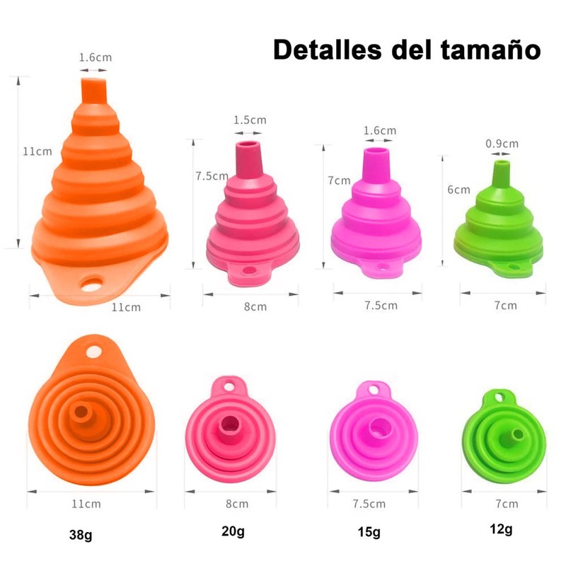 Silicona de Grado Alimenticio de Cocina,Embudo Almacenamiento Suspendido Con Pequeños
