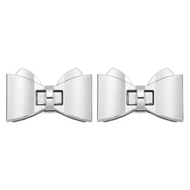 sourcing map 2Pcs Twist Turn Lock Clasp, 2.36" x 1.5" Closures Lock Fasteners for Purse Aluminum Alloy Bowknot Bag Closure Clip Hardware Accessories for DIY Handbag Craft, Silver