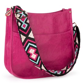 Viva Terry Vegan Leather Crossbody Fashion Shoulder Bag Purse with Adjustable Strap（Rose）