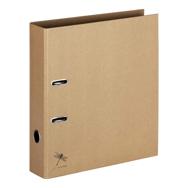 Pagna Folder A4 Pure, Practical 2-Ring Mechanism, Sturdy Grey Cardboard Covered with Kraft Paper