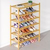 Smiry Bamboo Shoe Rack for Closet, 6 Tier Wooden Stackable