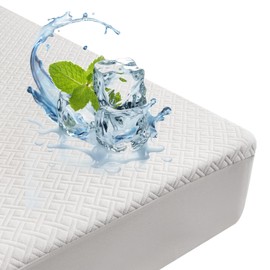 Premium Bamboo Mattress Protector – Queen Size, Waterproof, & Ultra Soft Breathable Noiseless Washable Bed Mattress Cover for Comfort & Protection MC01QUEEN-L