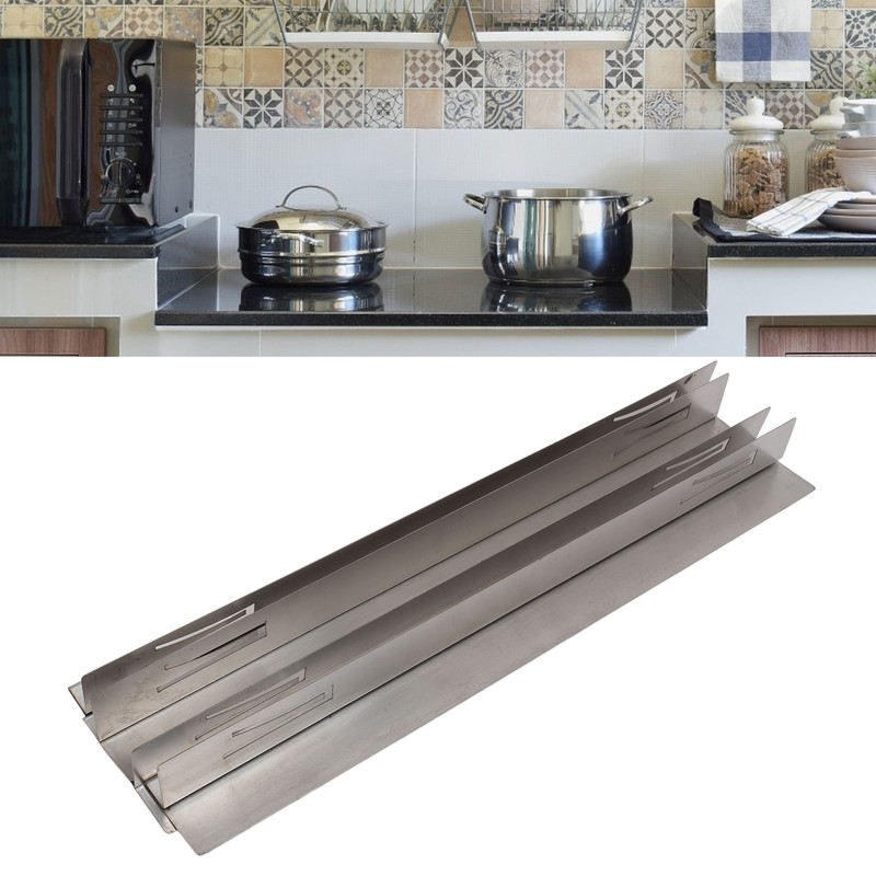 4Pcs Stove Gap Cover Stainless Steel Heat Resistant Easy Clean