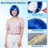 5Pcs Blue Wig for Women Halloween Women Cosplay Costume