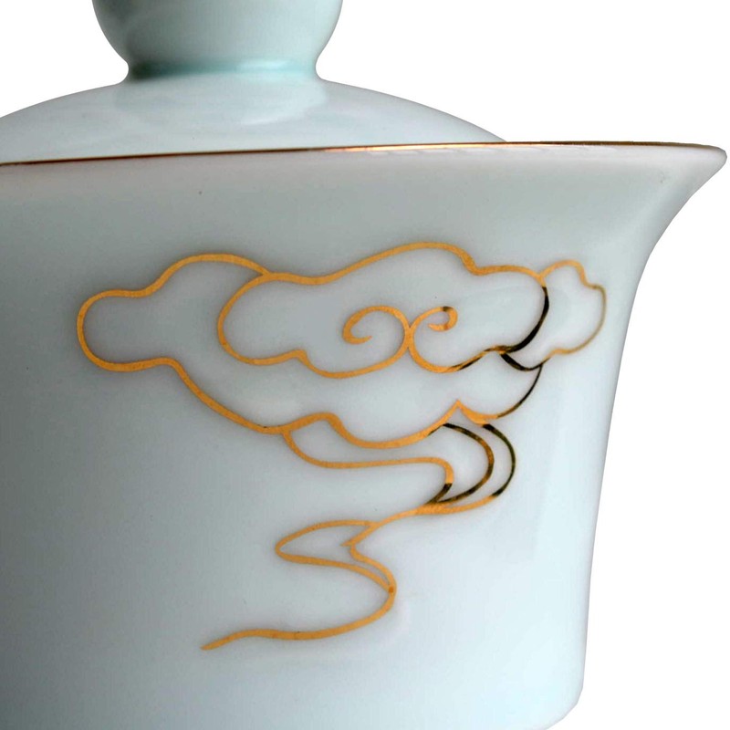 Gaiwan Chinese 6oz Sancai Terrine Tray Cup Tea Set Bowl