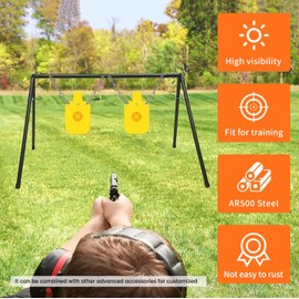AR500 Steel Targets for Shooting 3/8" Thick 7"x 12" Metal Targets for Shooting Range Reactive Shooting Targets Laser Cut Fluorescent Yellow