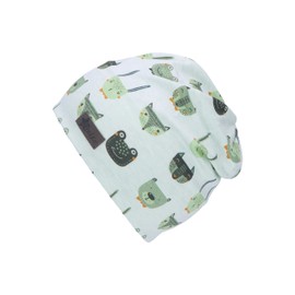 Sterntaler Baby Unisex Beanie Baby Slouch Beanie Forest Animals - Beanie Baby, Children's Beanie, Baby Hat - Made of Cotton - Light Green, 55