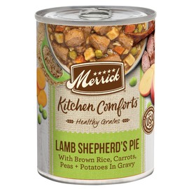 Merrick Kitchen Comforts Healthy Natural Canned Adult Dog Food with Gravy, Shepherd’s Pie with Lamb and Rice - (pack of 12) 12.7 oz. Cans