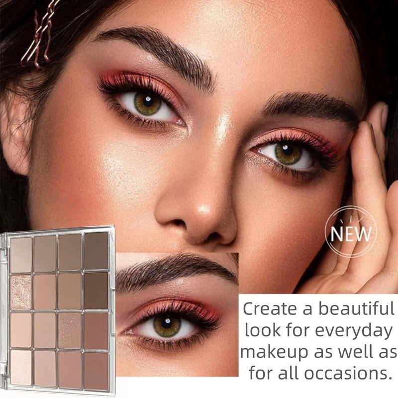 16 Color Nu/de Eyeshadow Palette for Women,Shimmer Matte Eyeshadow Make-Up
