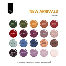 Kit De Esmaltes En Gel Otoño E Invierno Tendencia 2023 20pc                                                                                           