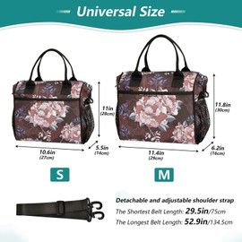 Fitrendlovey Insulated Lunch Bag for Women with Detachable Shoulder Strap Reusable Water Resistant for Work and Outdoor Use