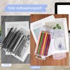 Exquilnova 2PCS 3 Tier Clear Pencil Case,Stackable Pencil Box with