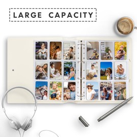 A4 Trading Card Binder with 25 Pages 9 Pocket Card, 4 Ring Card Collector Album Plastic Cover with Buckle for Organizing Kpop Photoocard (Mint)