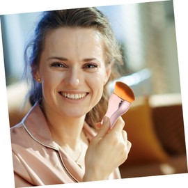 WOONEKY Small and Portable Foundation Brush for Women Rose Gold Makeup Brush for Foundation Liquid