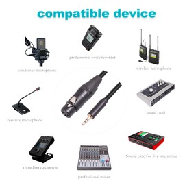 REXUS 1/8 Inch TRS Male to XLR Female Audio Interconnect Cable 6.6 Feet, 3.5mm Stereo to XLR for Speaker, Mixer, Microphone, Amplifier, Smartphone(35M2XLRF-20)