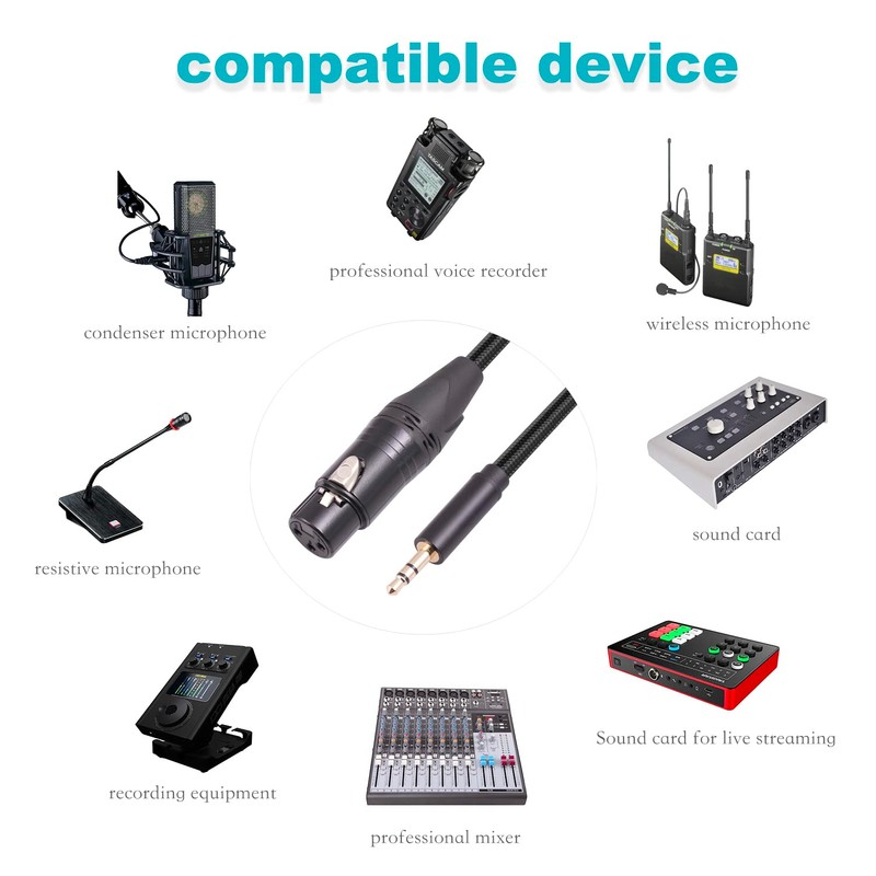 REXUS 1/8 Inch TRS Male to XLR Female Audio Interconnect
