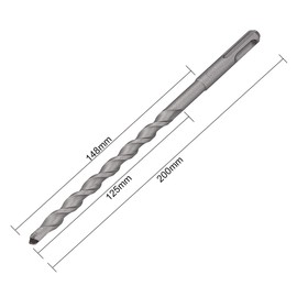 uxcell Masonry Drill Bit 10mm x 200mm Carbide Tipped Rotary Hammer Bit Round Shank 125mm Drilling for Impact Drill
