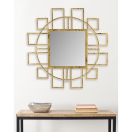 Safavieh Home Collection Matrix-Art Deco 35 x 35-inch Gold Decorative-Mirror