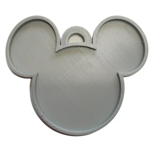 MICKEY MOUSE THEMED FACE EARS SHAPE GRAY CHRISTMAS ORNAMENT MADE