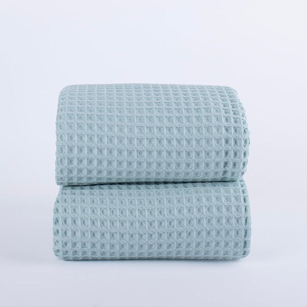 Püskül Waffle Weave Bath Towels, Organic 100% Turkish Cotton, 32X63