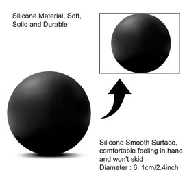 WOVTE Massage Lacrosse Ball for Myofascial Release, Foot, Back, Trigger Point Treatment Ball, Muscle Knot, Yoga (Black)