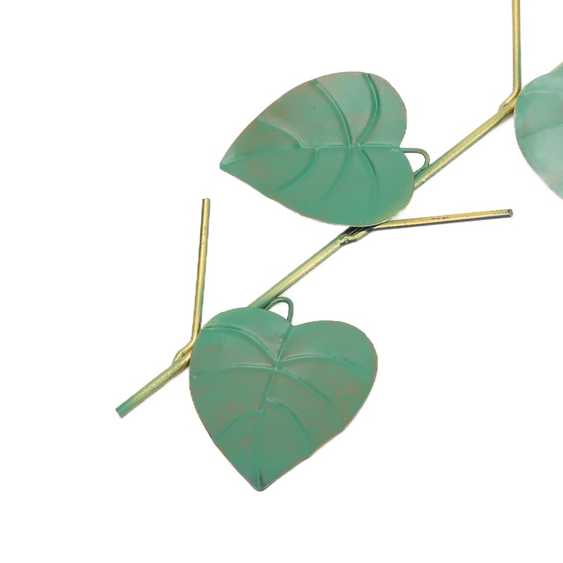 Birds Feeder Hanging Metal Green Leaf Shape Hummingbirds Feeder for