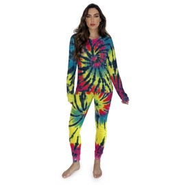 Just Love Women's Tie Dye Two Piece Thermal Pajama Set 6770-10488-XXL