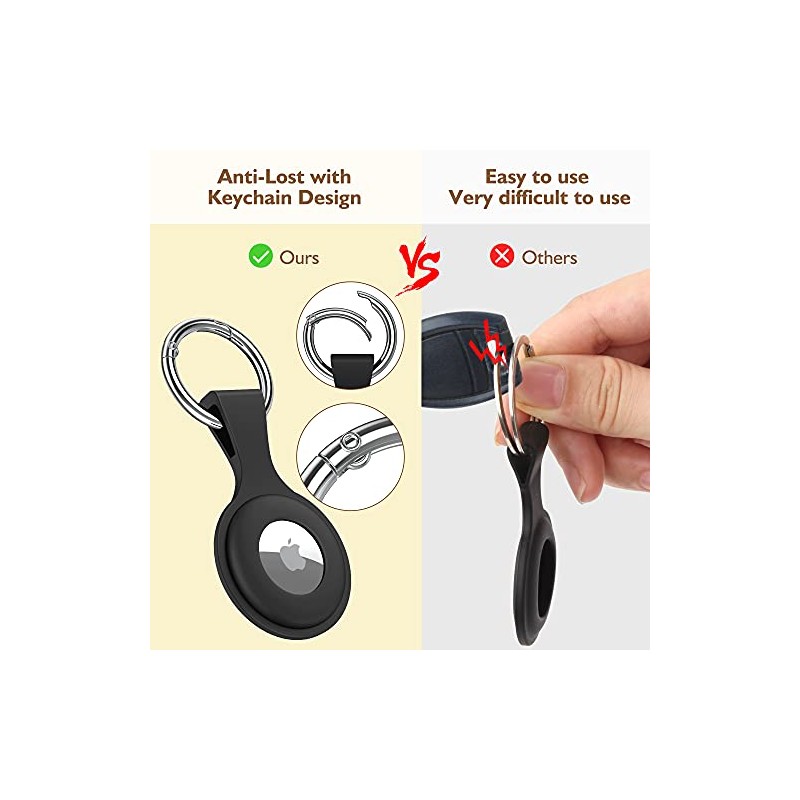 4 Pack AirTag Holder with Keychain - Anti-Lost Case