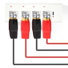 Gatuida 2 Pairs 0 Gauge Spade Terminals Copper Audio Wire Connectors Fork Adapter Crimp Plugs for Car Amplifier Speaker Cable