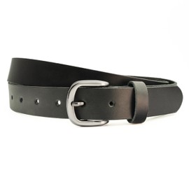 Ab-BELT & BAG SDS-02 Women's Leather Belt, Jeans Leather Belt, 3 cm, black