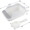 EudokkyNA 1 Pack Hooded Cat Litter Box with Scoop, Open