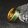 King Will Gold Tungsten Carbide Rings For Men Inlay Green