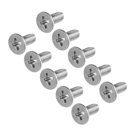 uxcell M4x10mm Flat Head Machine Screws, Phillips Cross Screw, 304 Stainless Steel, Fasteners Bolts 50Pcs