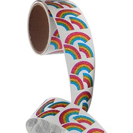 Bulk Roll Prismatic Stickers, Mini Rainbows - 100 Repeats