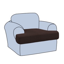 H.VERSAILTEX Stretch T Cushion Chair Sofa Slipcover T Cushion Covers for Living Room Armchair Couch Cover T Cushion Slipcover Seat Cover with Elastic Bands Thicker Jacquard Fabric, Chocolate