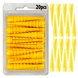Haespot Yellow 20PCS Stripped Screw Hole Repair Anchor, Door Hinge Screw Hole Filler, Multi Use Wall Anchors, Fits Wood Screws Sizes #2 to #16
