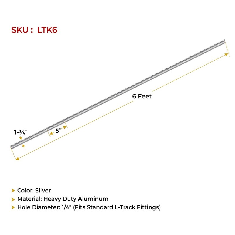 Mytee Products Heavy Duty Aluminum 6ft L-Track (2 Pcs) w/L-Track