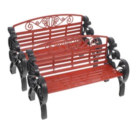 Kisangel 2Pcs Small Simulation Park Bench Model Realistic Tabletop Decoration Sturdy Material for Fairy Gardens Tables Cute Home Decor Ornament