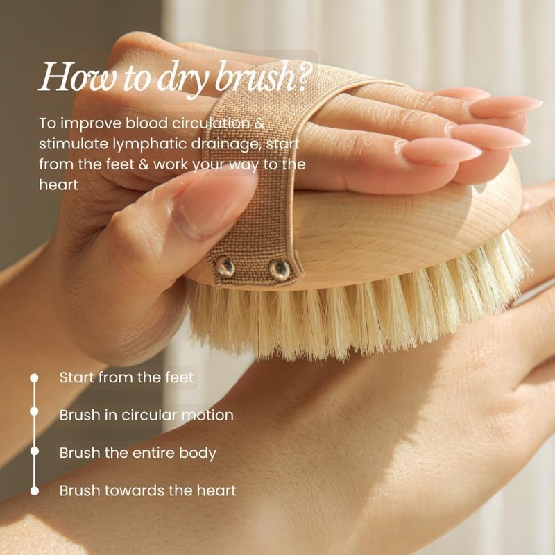 Bare Botanics Palm Size Dry Brush Body Brush Universal Fit