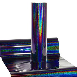 V2 HTV Heat Transfer Vinyl Film Holographic Chrome Flake (Black, 10" x 3ft)