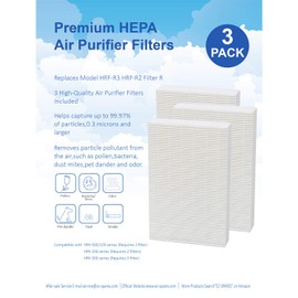 EZ SPARES 3Pcs True Hepa Filter Replacement,Compatible with Honeywell Models HPA300, HPA100 and HPA200,Compared with HRF-R2, HRF-R3, Filter R