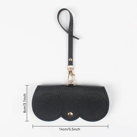 Ldirect 3 Pack Leather Sunglasses Bags, Soft Slim Eyeglass Cases Portable Glasses Cases Holder Sunglasses Pouch (Black Brown Orange)