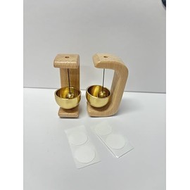 Magnetic Door Chime 2-Pack - Wooden Wind Chime Bells for Door Opening, Wireless Adhesive Entry Alert with Soft Chime for Home, Office, Shop, Pet Doors