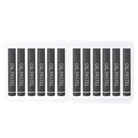 PATIKIL Dark Grey Oil Pastels, 12Pcs Soft Oil Crayons Creamy Pastels Stick Art Supplies for Art Painting Drawing Blending Graffiti for Artists Beginners