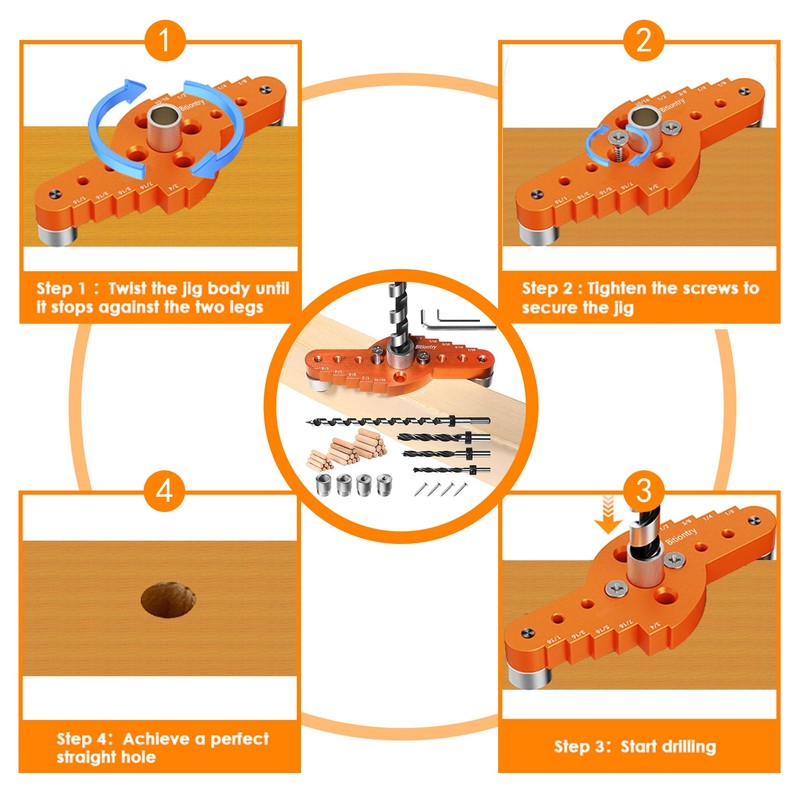 Dowel Jig Kit for Floating Shelf Bracket(& 1/2" x 11.8"