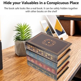 Caja de Seguridad de Libros Falsos Decorativos Vintage de Estilo Europeo,Caja de Libros Segura Oculta Secreta Exquisita y Duradera, para El Hogar/Decorativos/Accesorios de Fotografía